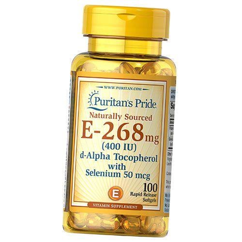 Вітамін Е Natural Vitamin E-with Selenium 400 100 гел. капс. (36367210)