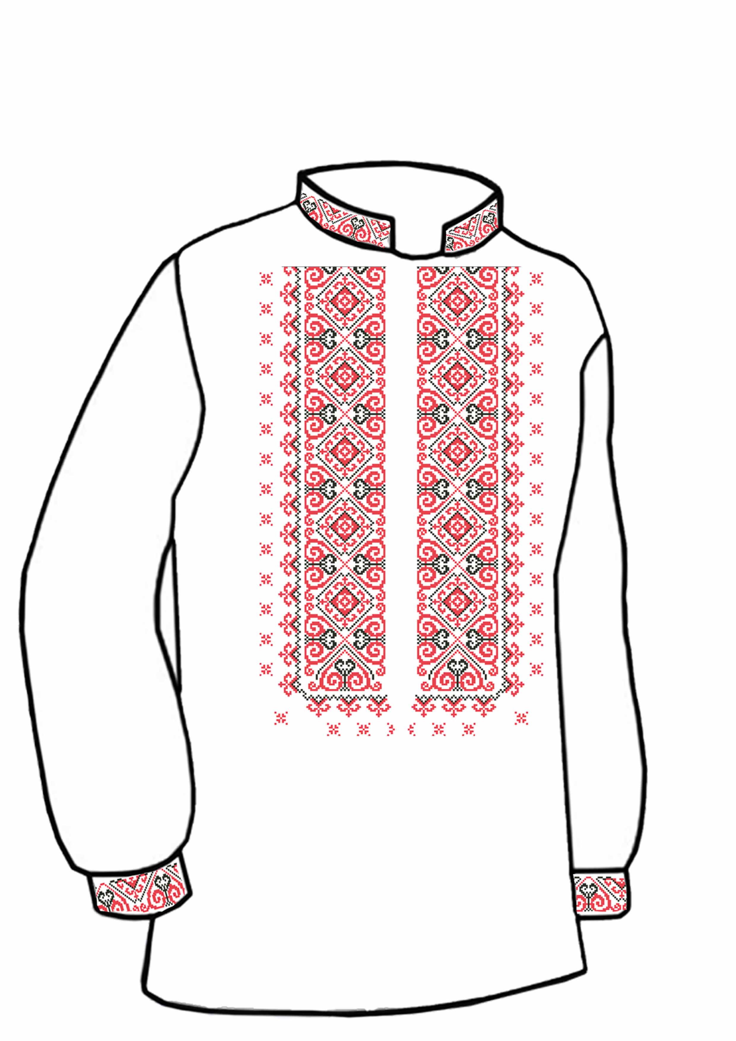 Заготовка для вишивки нитками або бісером сорочка СЧ-29 домоткане полотно