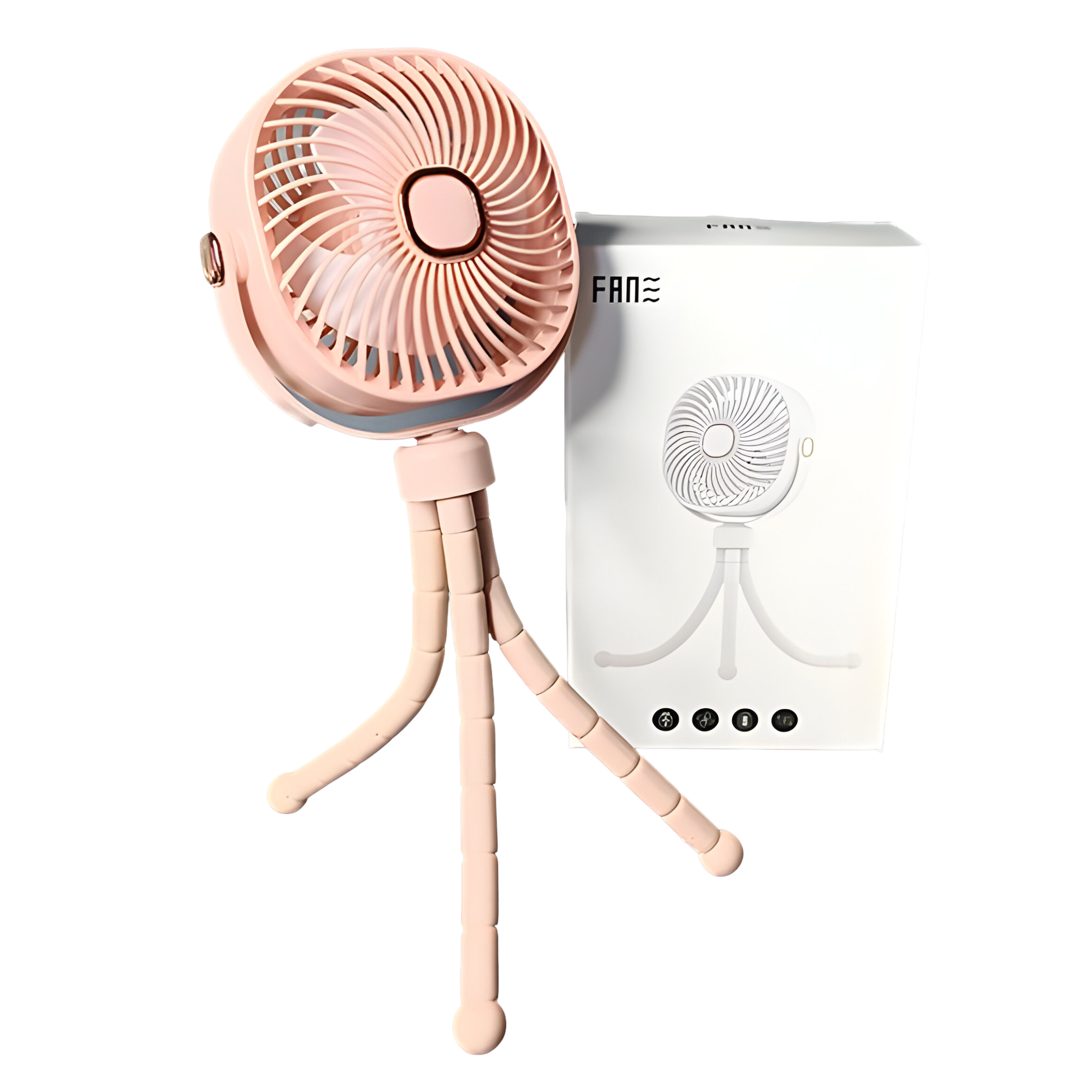 Вентилятор-USB настільний із гнучким штативом Рожевий (ZB114)