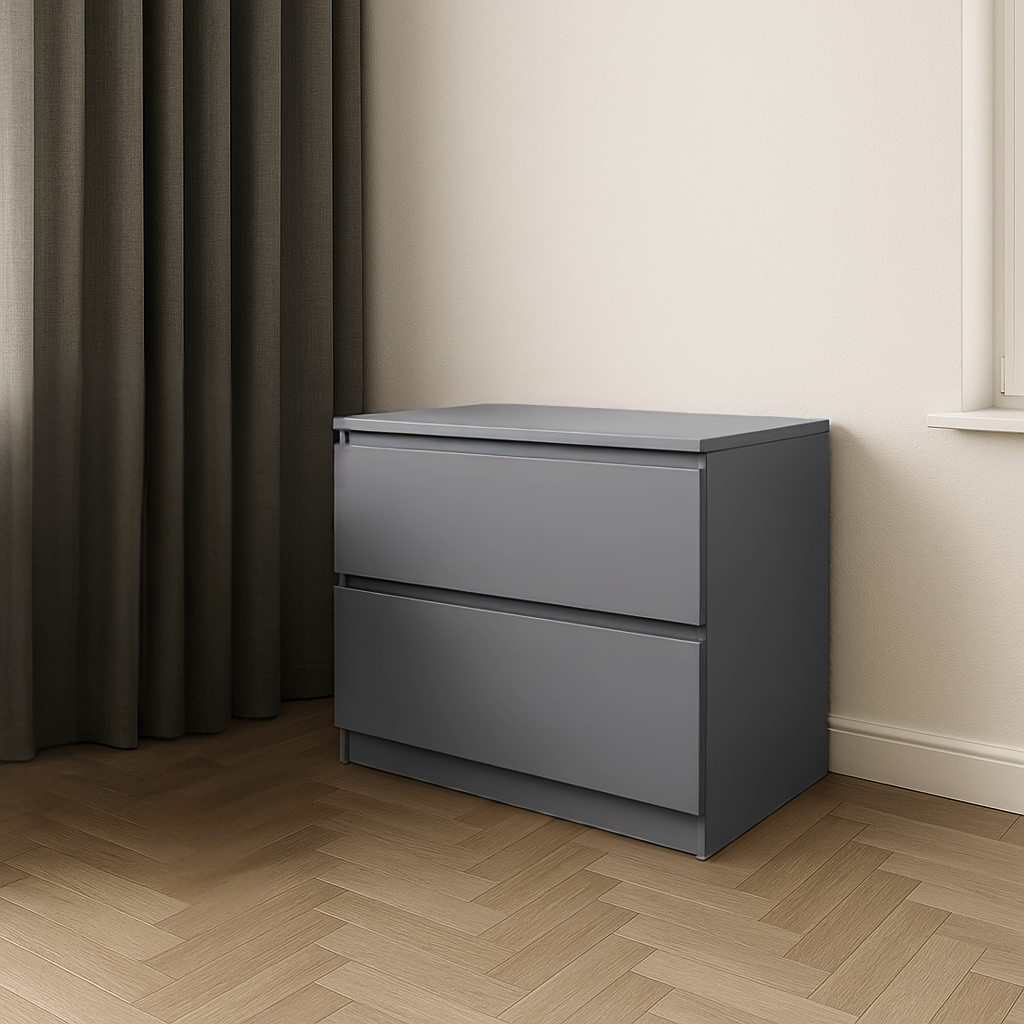 Комод MEBEX на 2 ящика 80х40х54,4 см Серый темный (VM2B800DG)