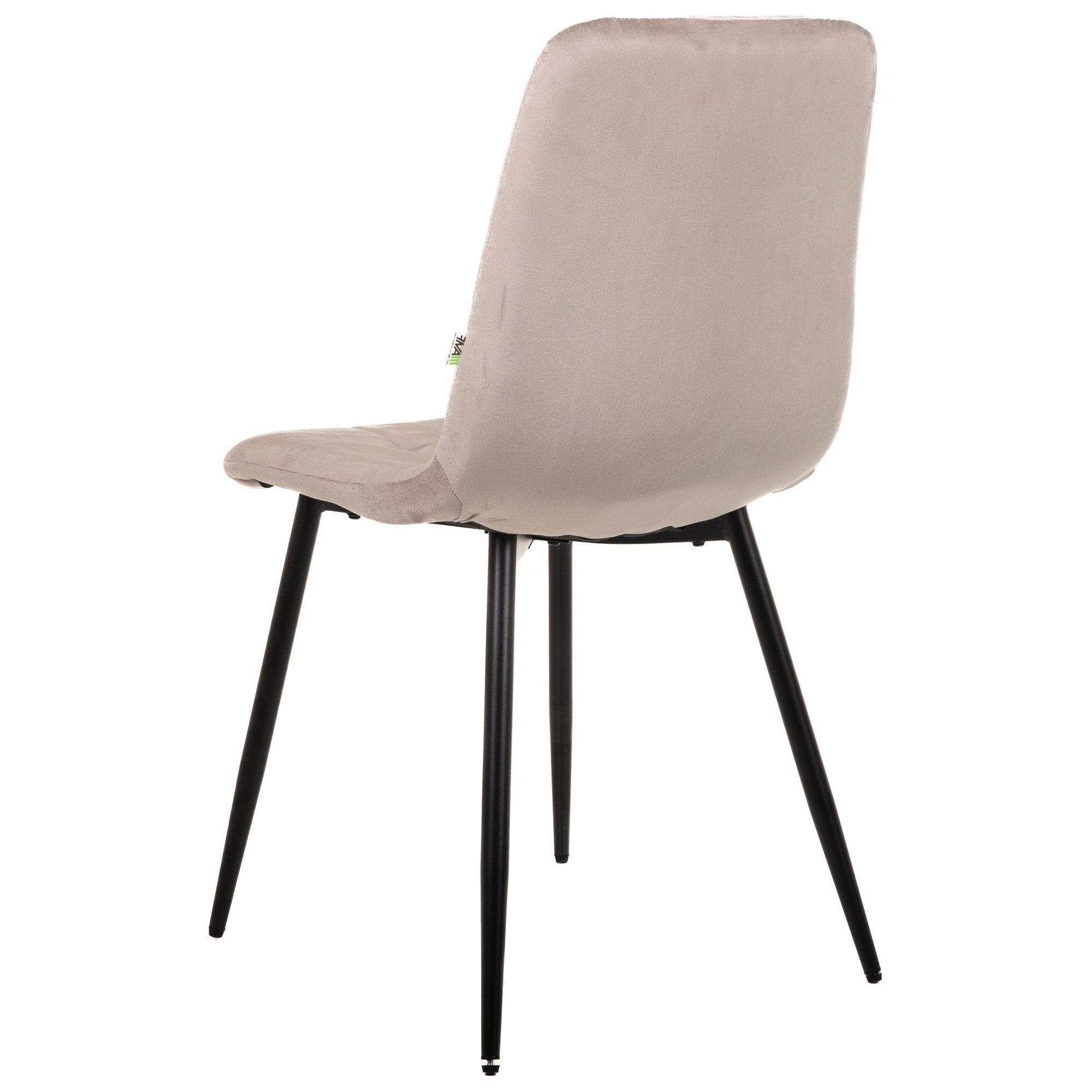 Стілець AMF Cherry-C Чорний/Вельвет Бежевий (555386) - фото 2 Стілець AMF Cherry-C Чорний/Вельвет Бежевий (555386) - фото 2