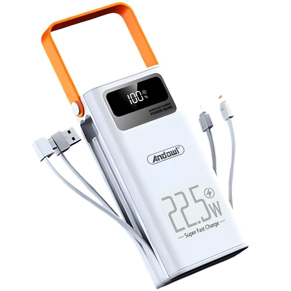 Повербанк AndoWl Q-XD7X1 26000 mah 22,5W з швидкою зарядкою/ліхтариком/дисплеєм для телефону/роутера Білий (8dd272fd)