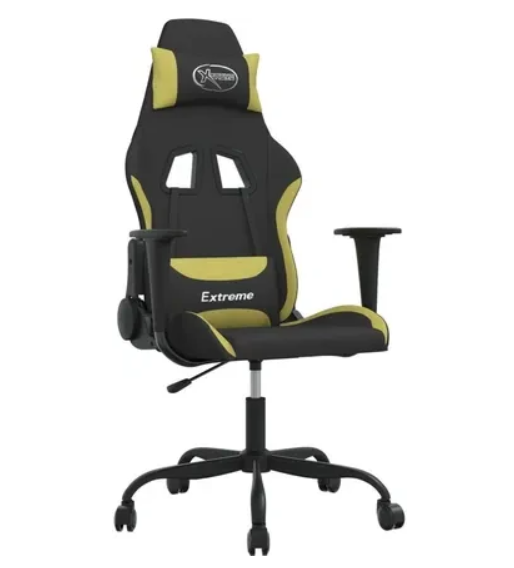 Компьютерное кресло геймерское vidaXL Gamingowy Black-Light Green (345475)
