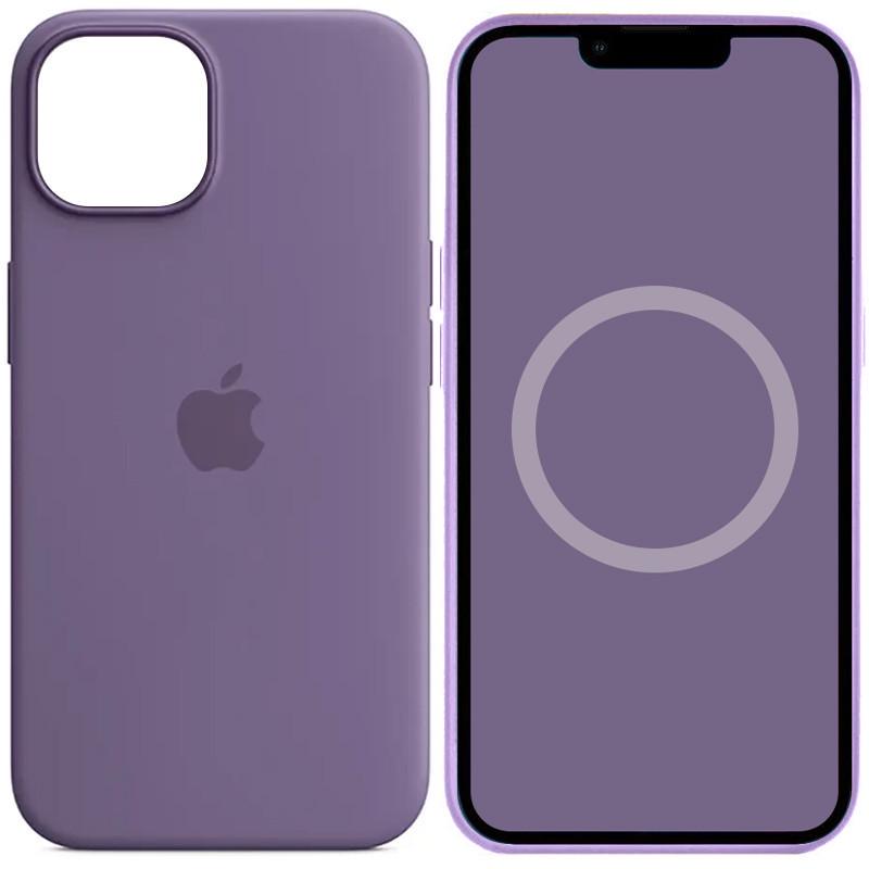Противоударный Чехол Silicone case (AAA) full with Magsafe and Animation для Apple iPhone 14 (6.1") Фиолетовый/Iris