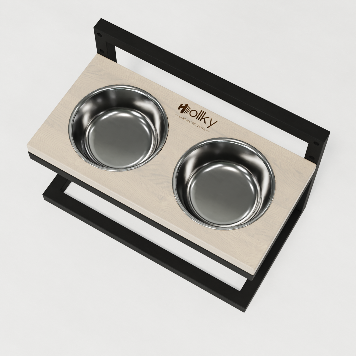 Миски на регулируемой подставке для маленьких собак Hollky Flex S 2х0,45 л (FS-422523-BLWH) - фото 4