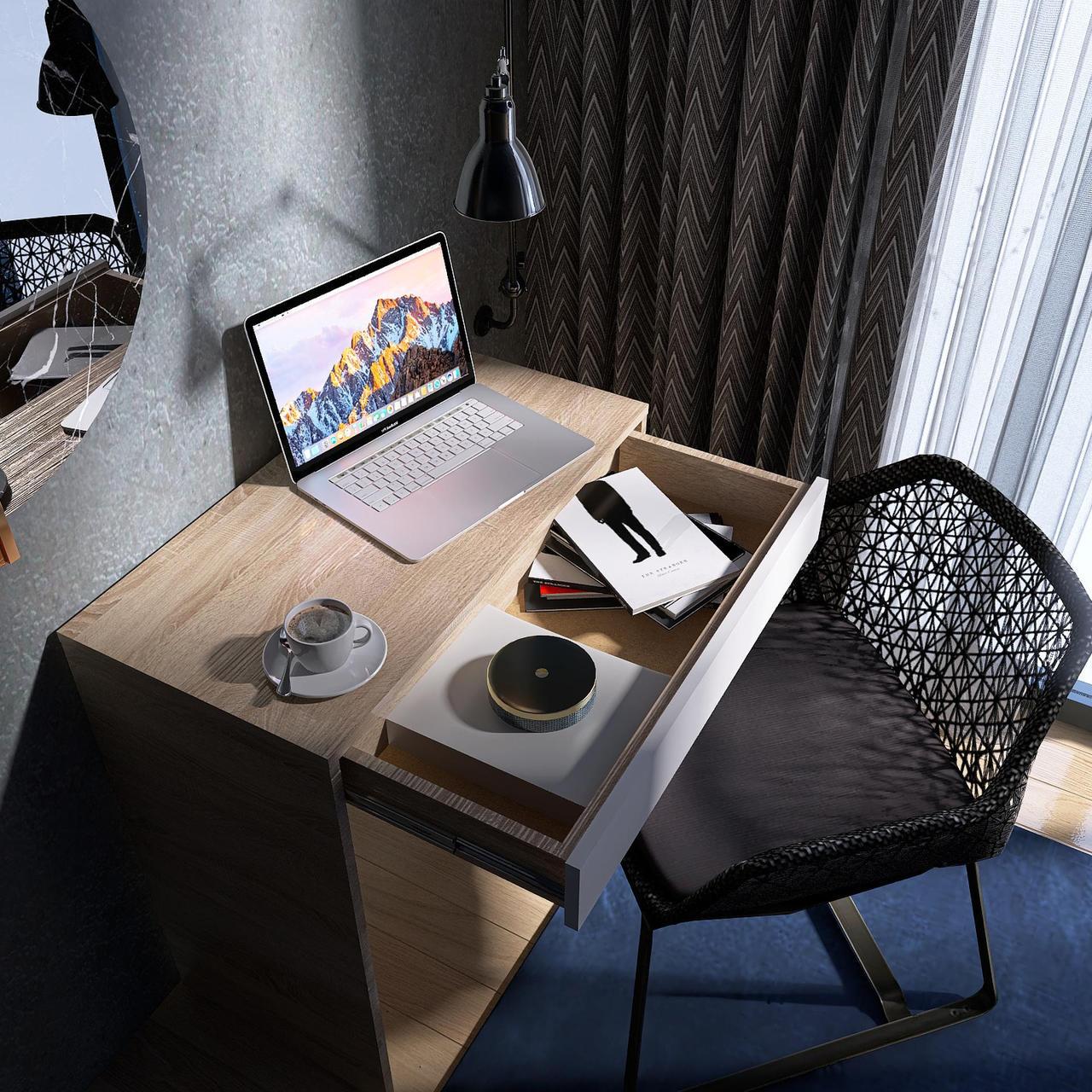 Стіл для ноутбука Еверест Сіті-750 Дуб сонома/Білий (е-20725.01) - фото 3 Стіл для ноутбука Еверест Сіті-750 Дуб сонома/Білий (е-20725.01) - фото 3