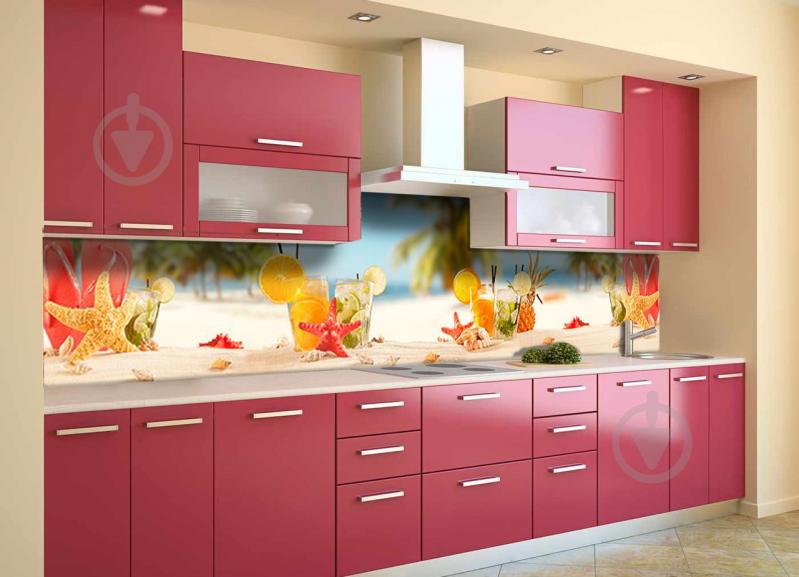 Скинали на кухню Zatarga «Вечное лето, пляж пальмы отпуск» 600х3000 мм виниловая 3Д наклейка кухонный фартук Z180372/2 Скинали на кухню Zatarga «Вечное лето, пляж пальмы отпуск» 600х3000 мм виниловая 3Д наклейка кухонный фартук Z180372/2