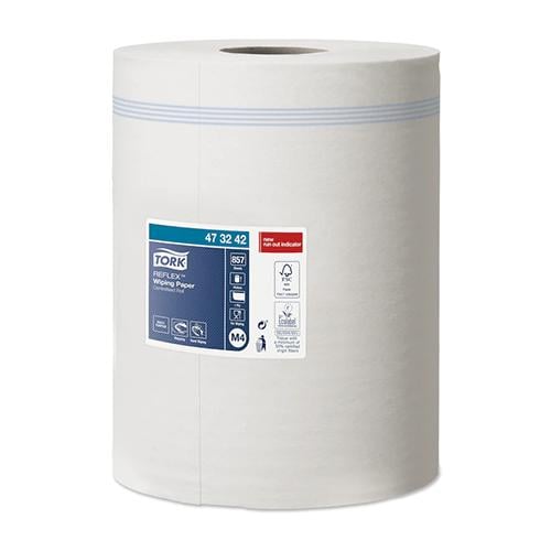 Рушники паперові Tork Reflex одношарові 1 рулон 857 відривів Білий (473242)