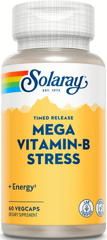 Мега-витамин B для снятия стресса Solaray Mega Vitamin B-Stress/Timed-R 60 капсул