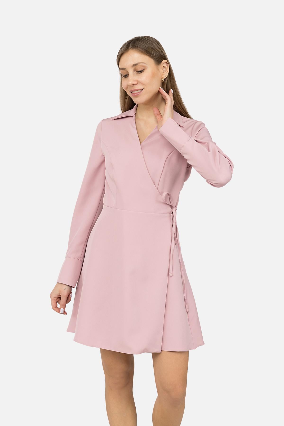 Платье на запах женское Yuki ЦБ-00269345 р. 44 Розовый (SKT001043131)