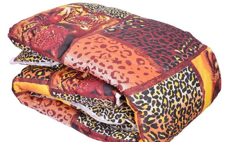 Одеяло двуспальное из овечьей шерсти Тигровый