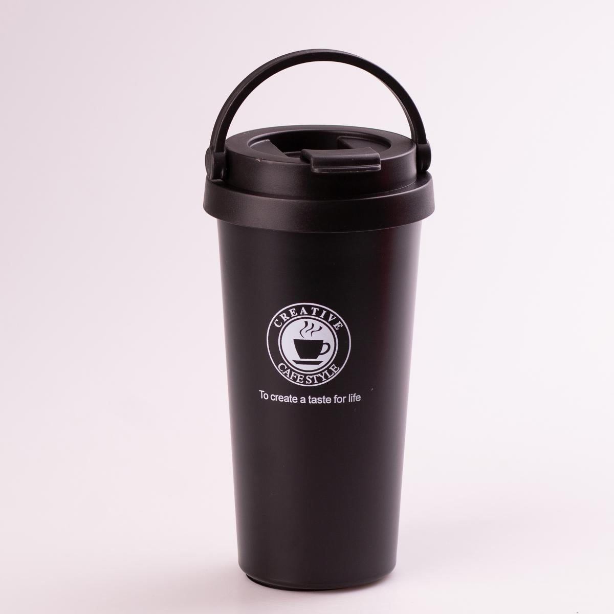 Термокружка Creative Cafe Style с ручкой 500 мл Черный (HPGM501B)
