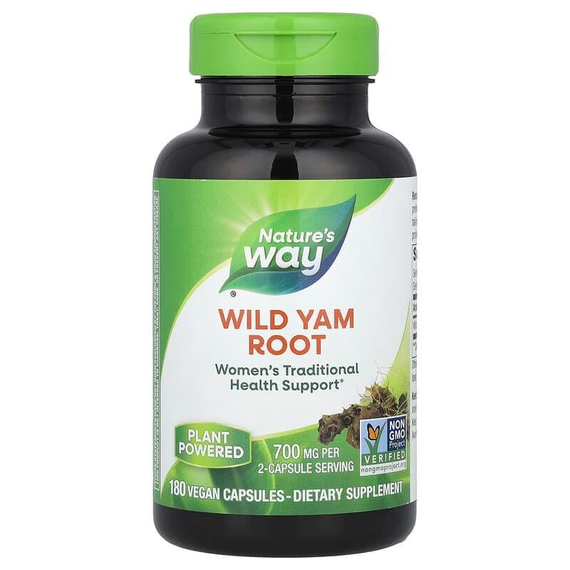 Корень дикого ямса Nature's Way Wild Yam Root 700 мг для женского здоровья 180 веганских капс.
