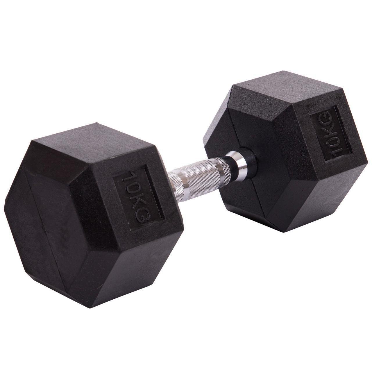 Гантель цельная SP-Planeta SC-80075-10 шестигранная гексагональная обрезиненная 10 кг (2532853953)