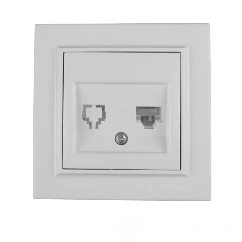 Розетка компьютерная ElectroHouse Enzo 1x8P8C IP22 Белый (EH-2114)