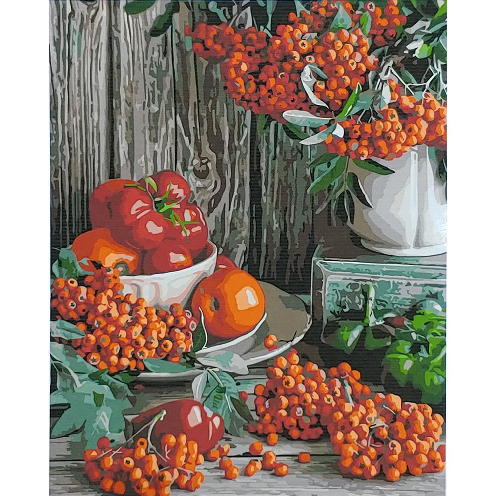 Картина по номерам Strateg Премиум Натюрморт с рябиной 40x50 см (SY6860)