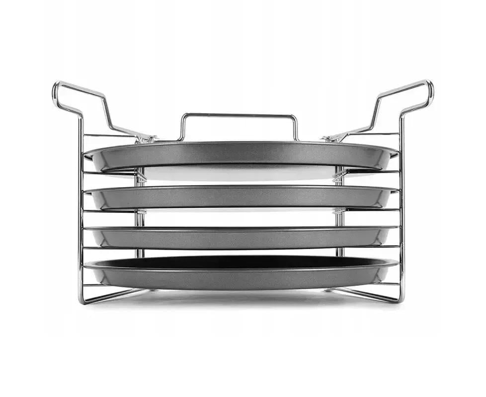 Набір форм для запікання піци Kamille КМ-6045 із вуглецевої сталі 30 см Сірий (150-84-6045) - фото 3