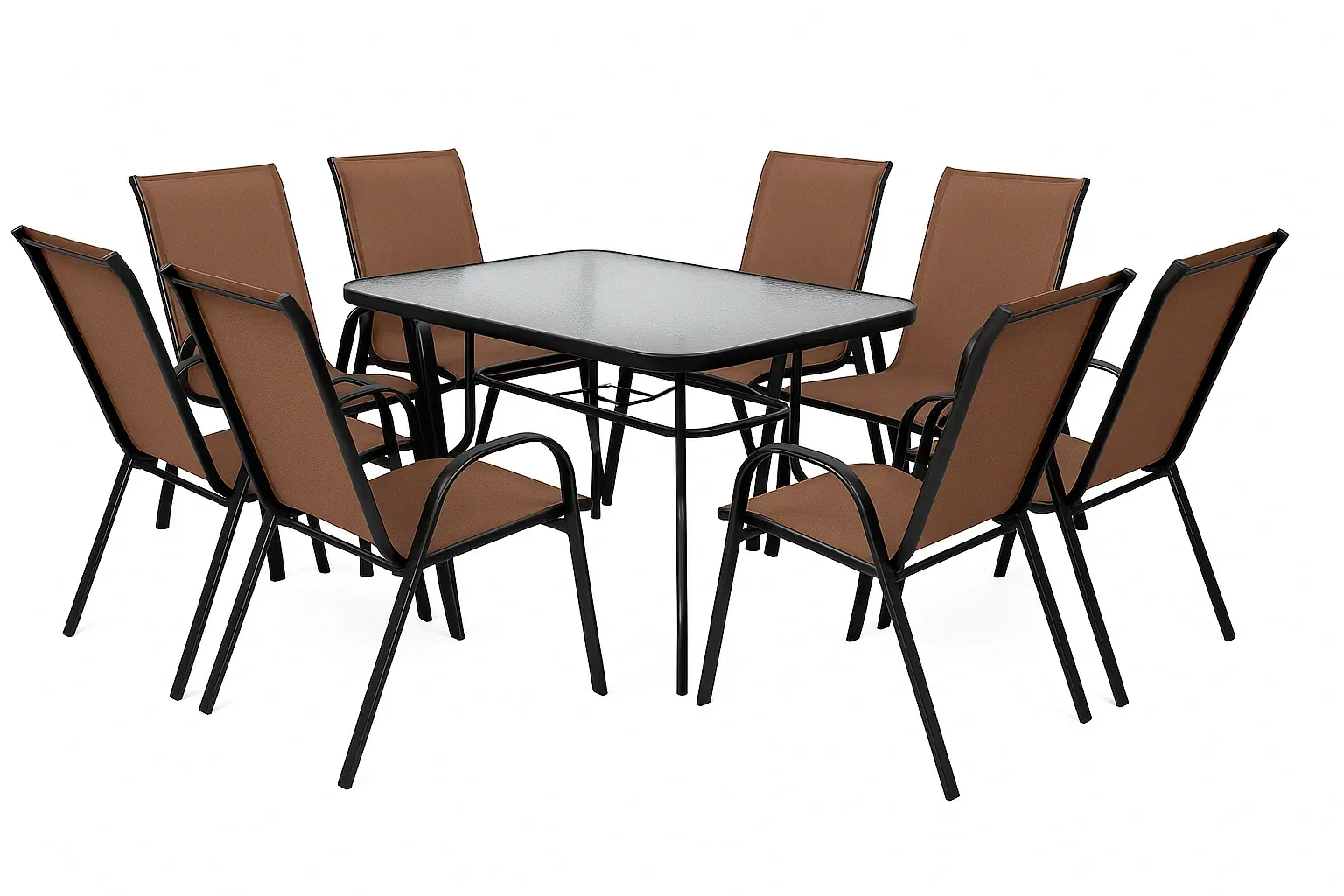 Комплект садовой мебели 4Points Toscana-8 прямоугольный стол и 8 стульев 140х80 см Коричневый