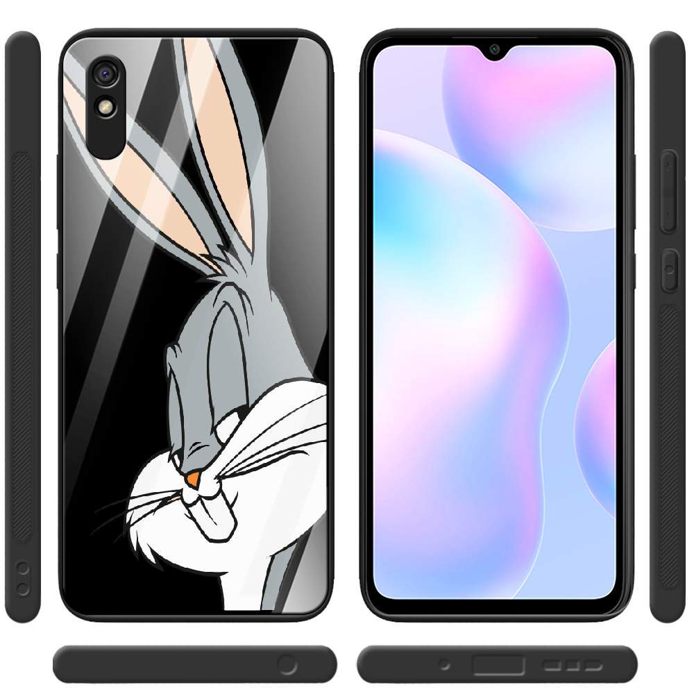 Чехол BoxFace Xiaomi Redmi 9A Lucky Rabbit Черный силикон со стеклом (40304-bk81-41116) - фото 2