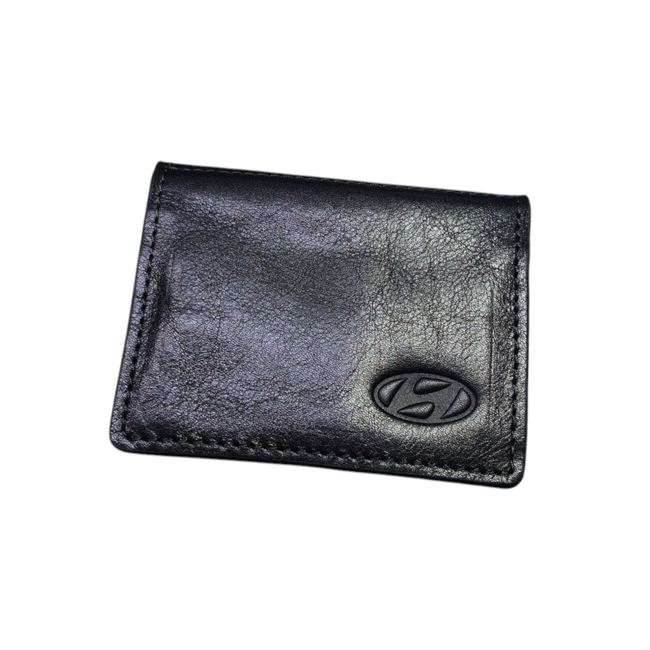 Обложка Hyundai на права/технический паспорт/ID паспорт/удостоверение глянцевая кожа 100х70х15 мм Черный (1795690728)