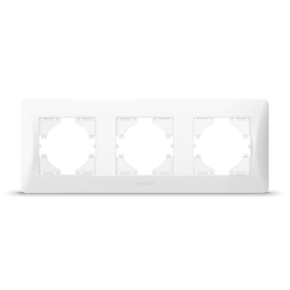 Рамка тримісна горизонтальна Videx Binera Білий (00000005739)