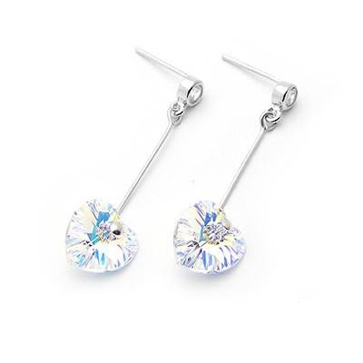 Серьги с кристаллами Сваровски Showfay 121602 Прозрачный/Белый