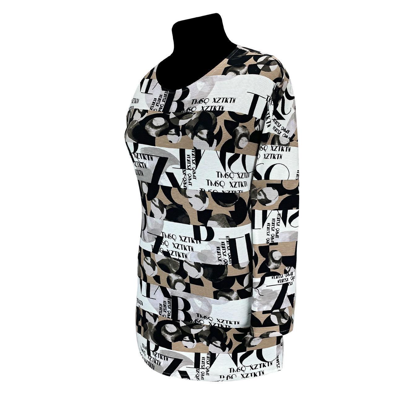 Блузка оттоман з довгими рукавами р.52-54 Білий (1081) - фото 2