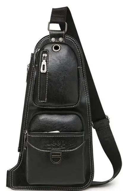 Мужская сумка-рюкзак через плечо Jeep Bags 777 Черный Мужская сумка-рюкзак через плечо Jeep Bags 777 Черный