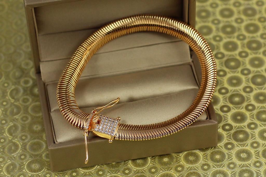 Браслет Xuping Jewelry Снейк с ремешком и тайной застежкой 20,5 см х 8 мм Золотистый (2196389370)