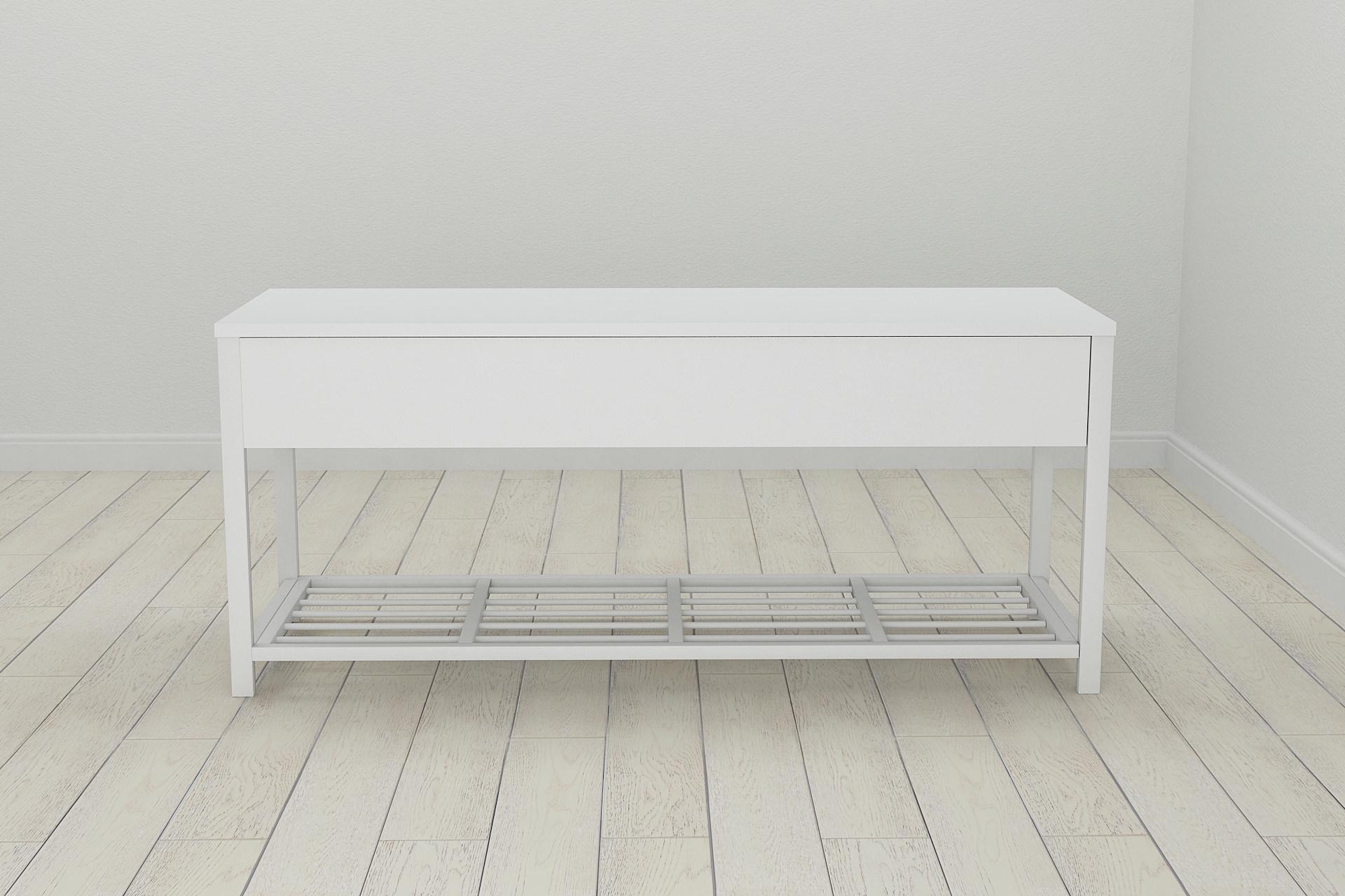 Банкетка с ящиком Ferrum-decor Дрейк 1 металл/ДСП 16 мм 550x1000x400 мм Белый/Белый (FRD-103052)