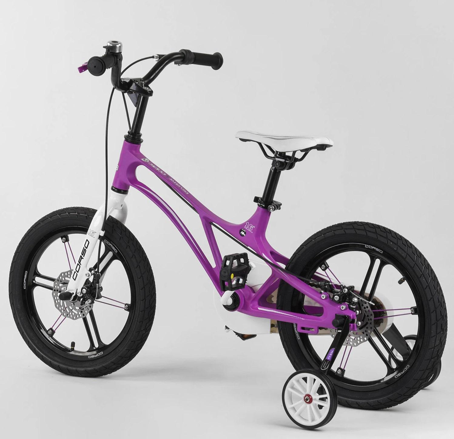 Велосипед дитячий магнієвий 2-х колісний Corso 16" зібраний на 75% магнієві диски Pink/White (101960)