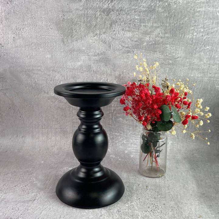 Подсвечник для больших свечей с выемкой Черный (1290_9-392)