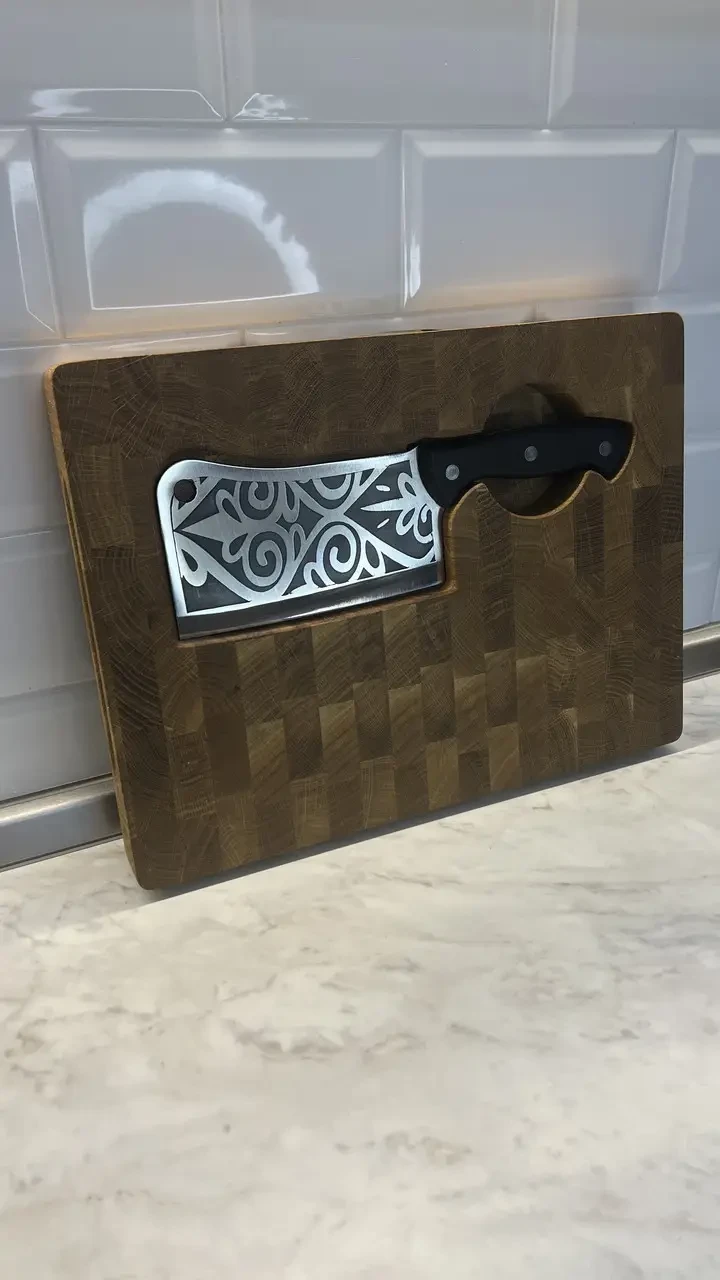 Набір кухонний Gorillas BBQ дошка обробна торцева дубова з тяпкою Версаль 2 пр. (27722352)