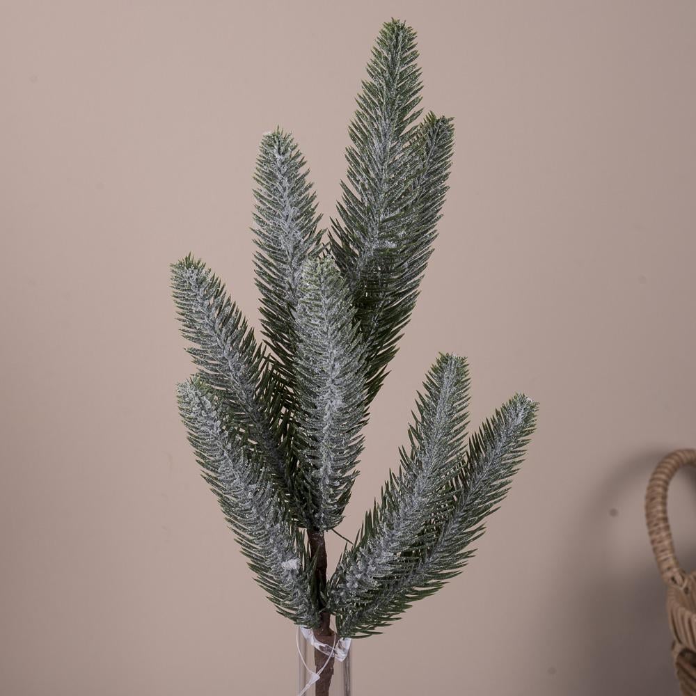 Веточка новогодняя хвойная в блестках (3031)