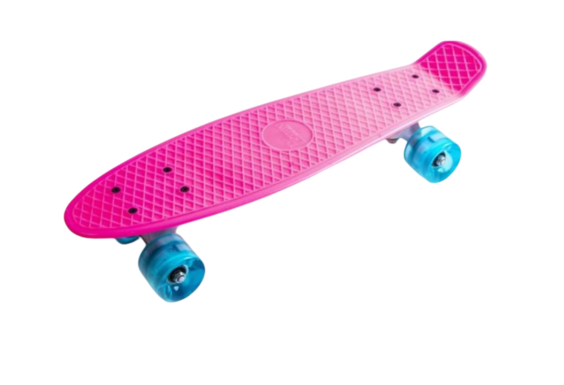 Скейт-пенні борд дитячий Penny board для початківців зі колесами що світяться Рожевий