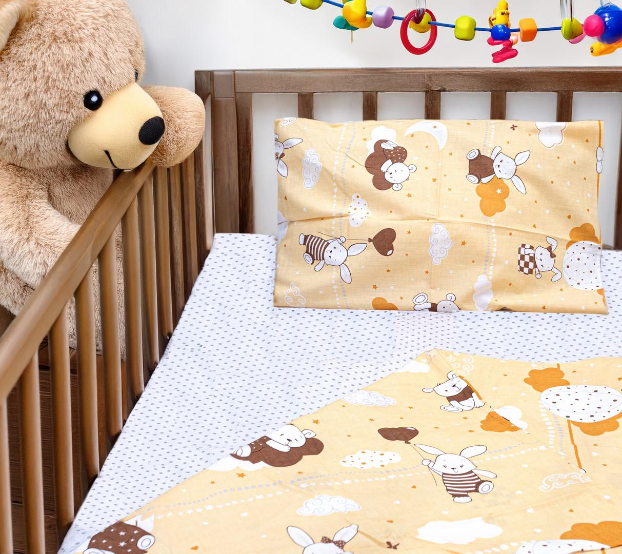 Комплект постельного белья для новорожденных Zastelli 59 Зайчики 110х140 см Желтый (17931)