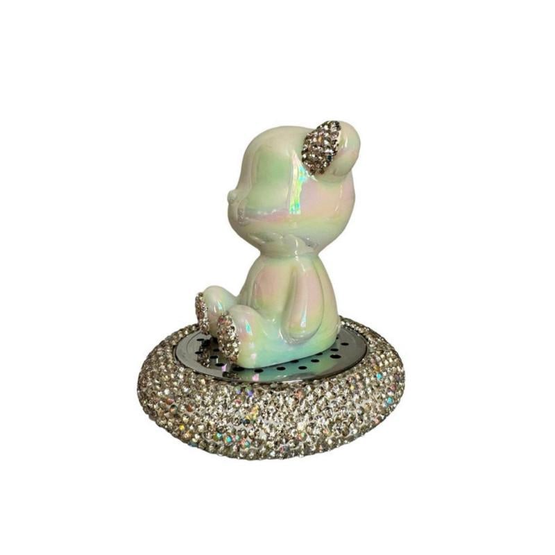 Ароматизатор автомобильный Мишка со стразами Белый(4556-Leader)