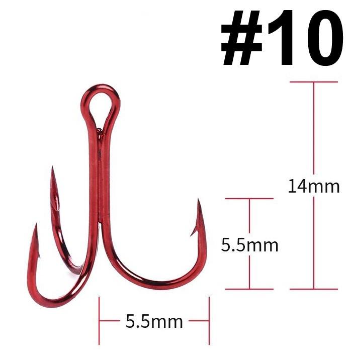 Гачок потрійний Fox Treble Hooks OEM №10 1 шт. Червоний (9996) - фото 2