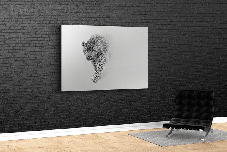 Картина для интерьера Черно-белый ягуар 51x34 см (528