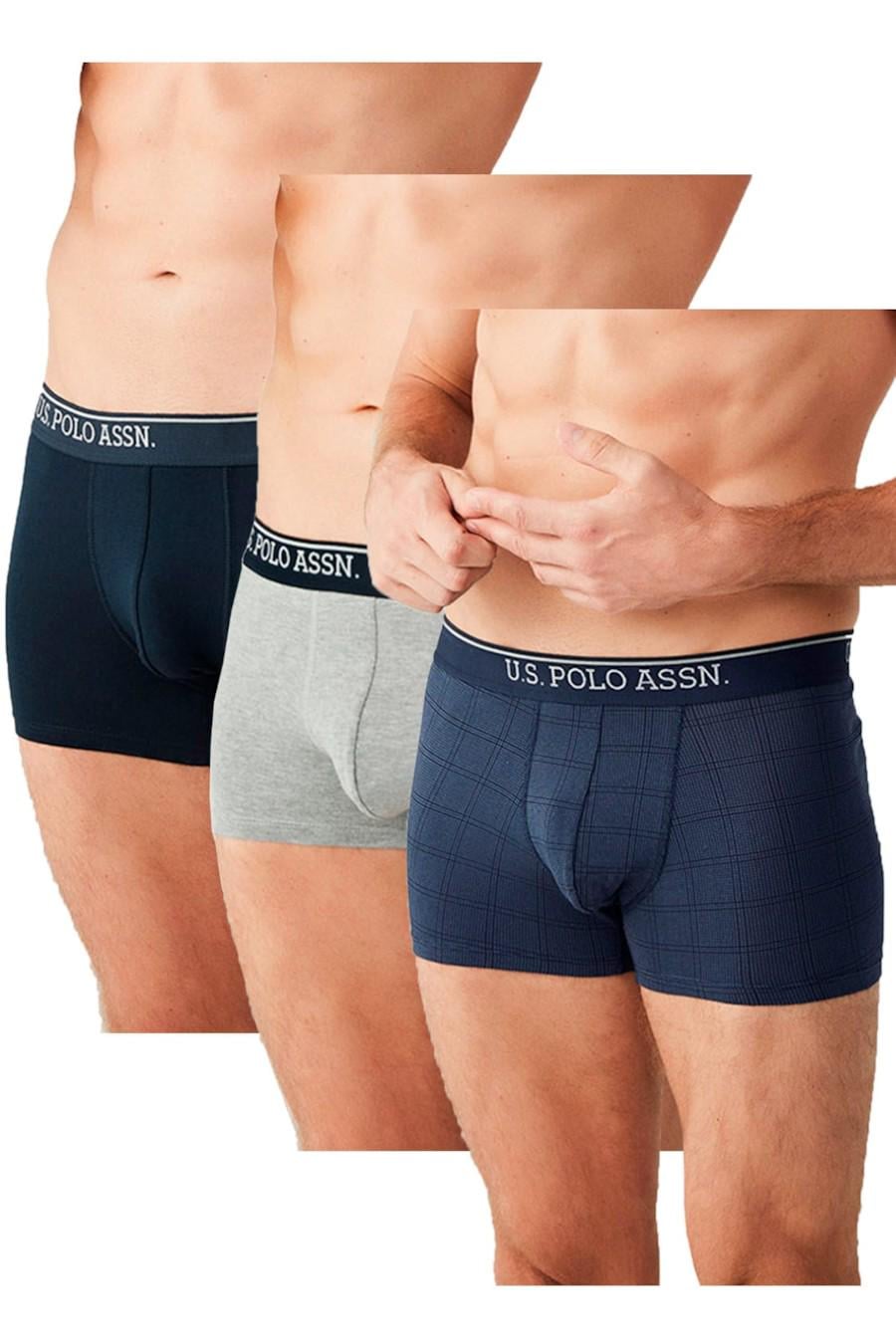 Трусы боксеры U.S. Polo ASSN р. 48/M Синий/Серый/Черный (74244)