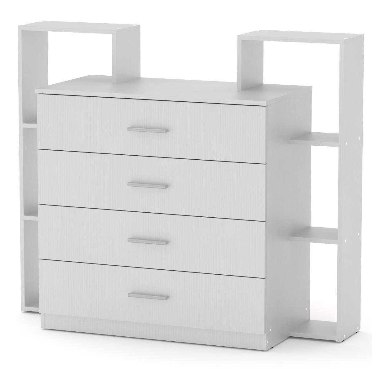 Комод 4 ящики МебліКо 4-2 130х47х110 см Альба/Білий (k-1134-1) - фото 1