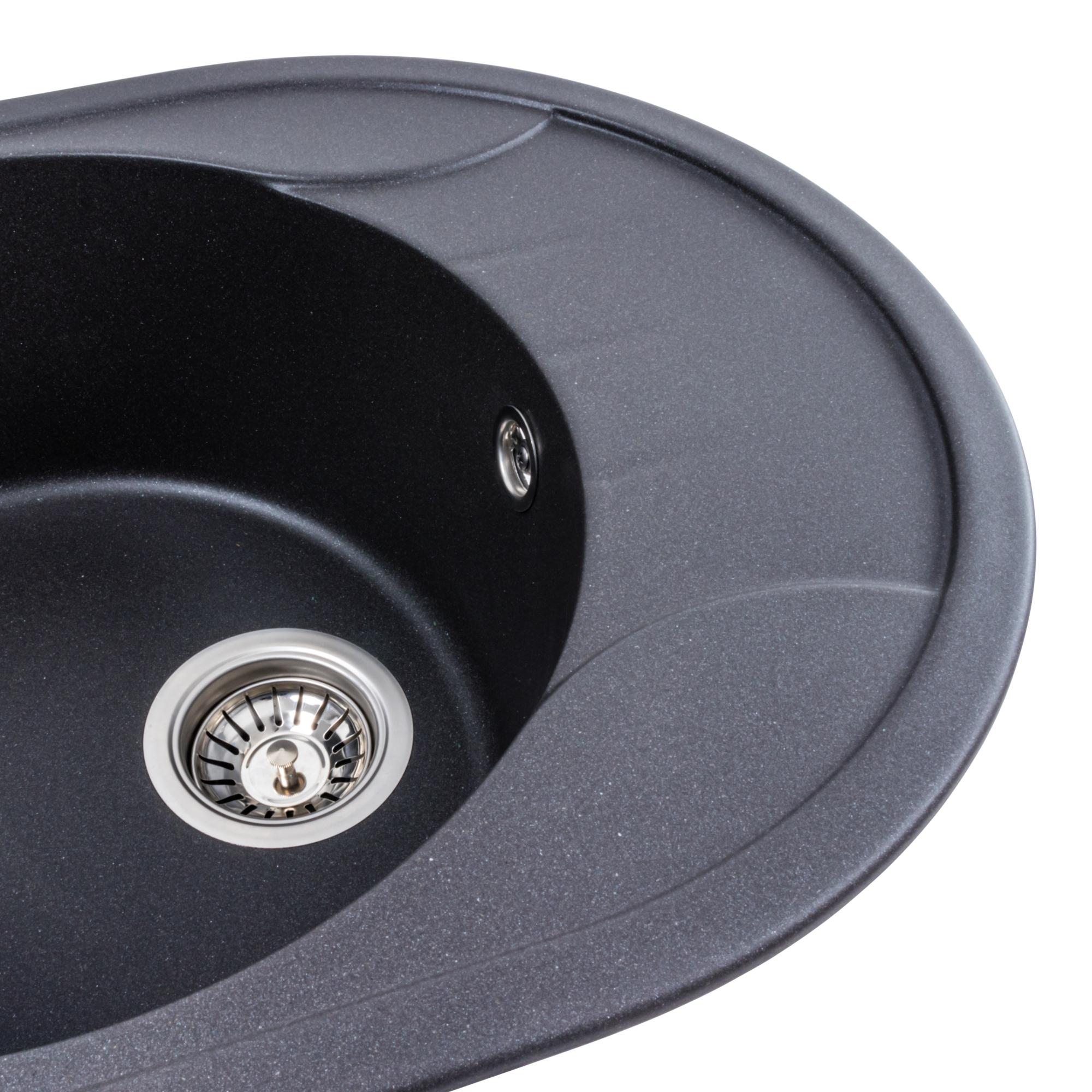 Мийка кухонна Platinum PLS-A40819 гранітна овальна 575x465 мм Сірий (25965333) - фото 4 Мийка кухонна Platinum PLS-A40819 гранітна овальна 575x465 мм Сірий (25965333) - фото 4