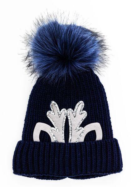 Шапка детская для девочек Холли D966 флис 48-52 см Синий