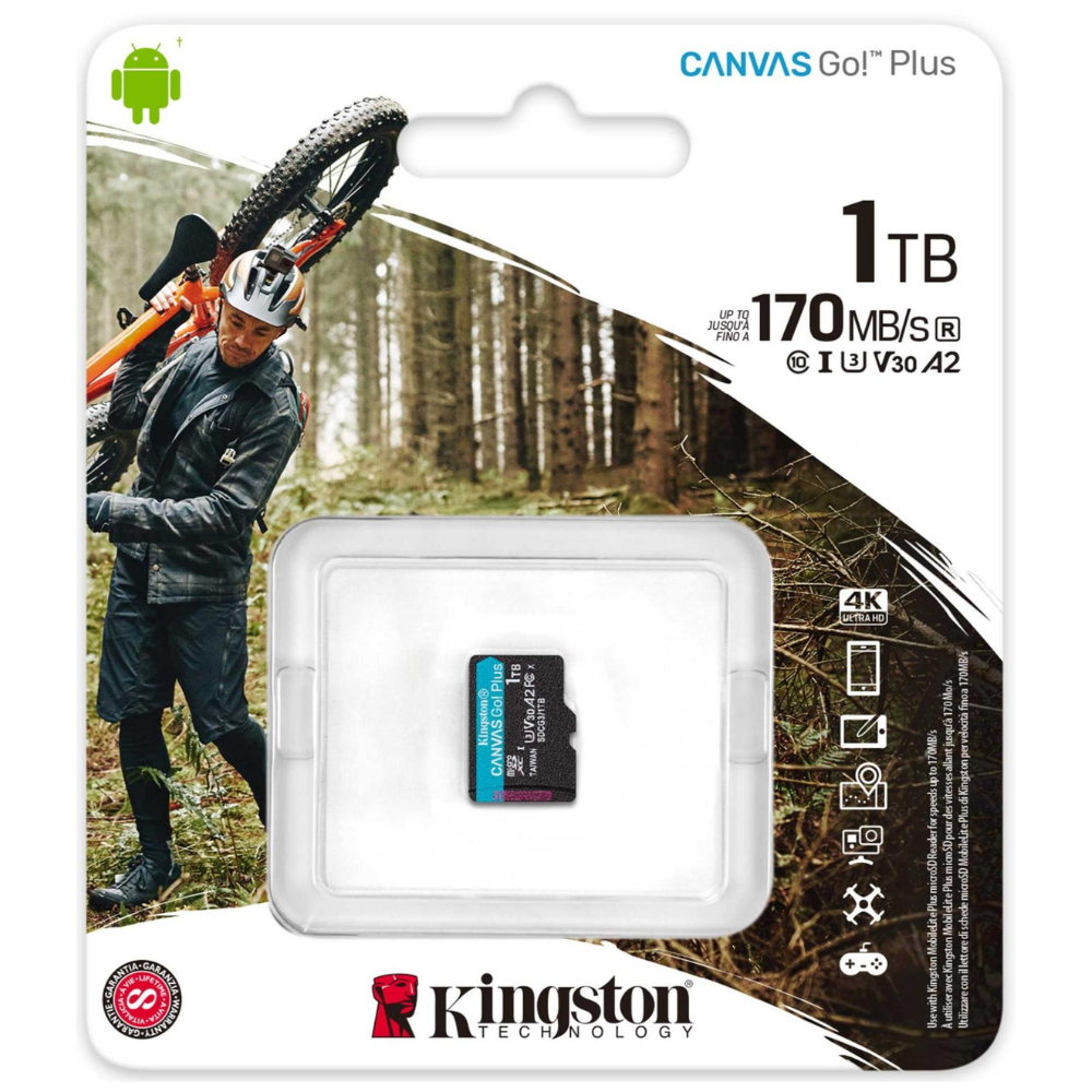 Карта пам'яті Kingston MicroSDXC Canvas Go Plus 1 ТБ Class 10 UHS-I U3 A2 підтримка 4К SDCG3/1 TbSP (606569) - фото 2