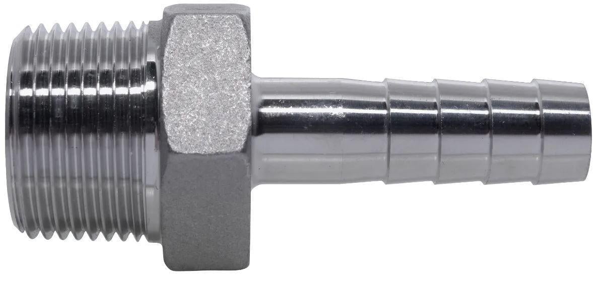 Штуцер под рукав G 1/8" под рукав 6 мм нержавеющая сталь AISI316 (27615554)