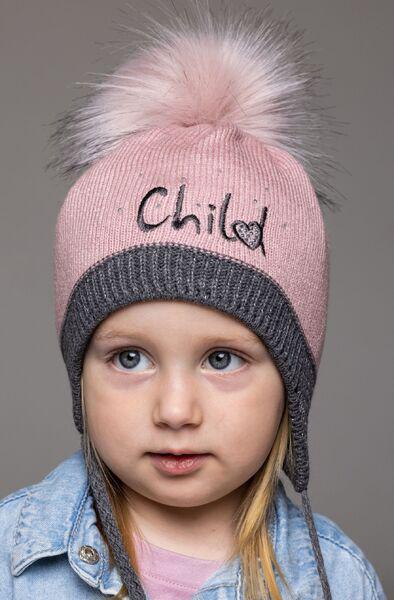 Шапка детская для девочек Сабина D982 флис 44-48 см Пудровый - фото 1 Шапка детская для девочек Сабина D982 флис 44-48 см Пудровый - фото 1