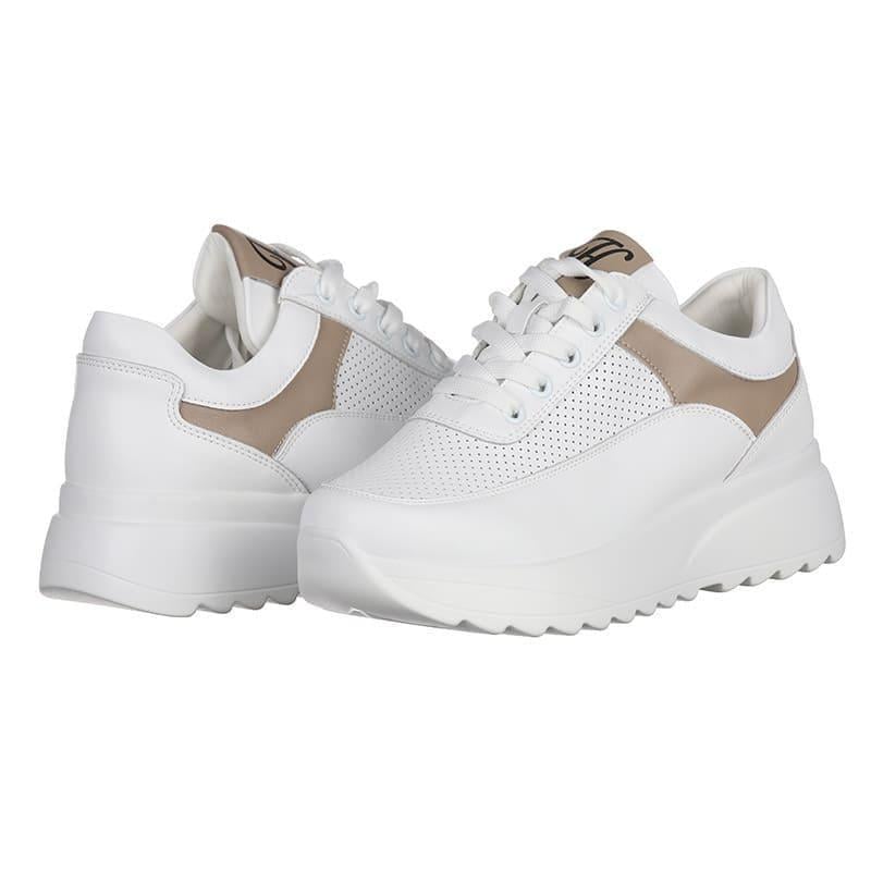 Кроссовки женские Hengji B03-4 кожаные р. 37 Белый (20302)