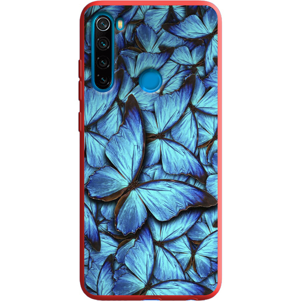 Чехол Boxface Xiaomi Redmi Note 8 лазурные бабочки Красный силикон (38214-up1550-38683)