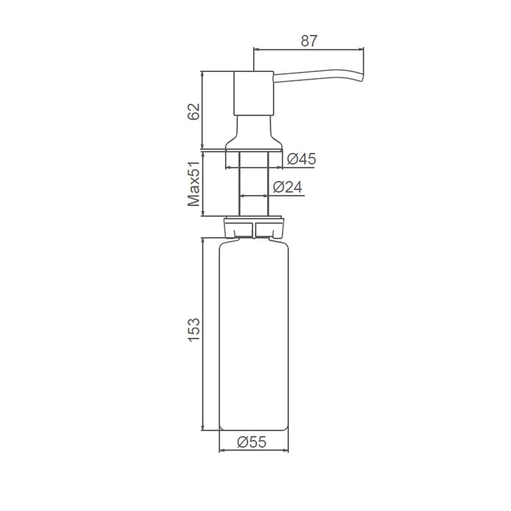 Дозатор рідкого мила вбудований Frap F408-6 300 мл Чорний - фото 4