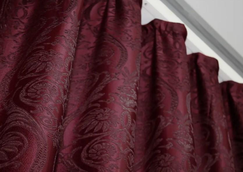 Комплект штор з жакарду 1,5х2,7 м 2 шт. Бордовий (1455ш) - фото 4